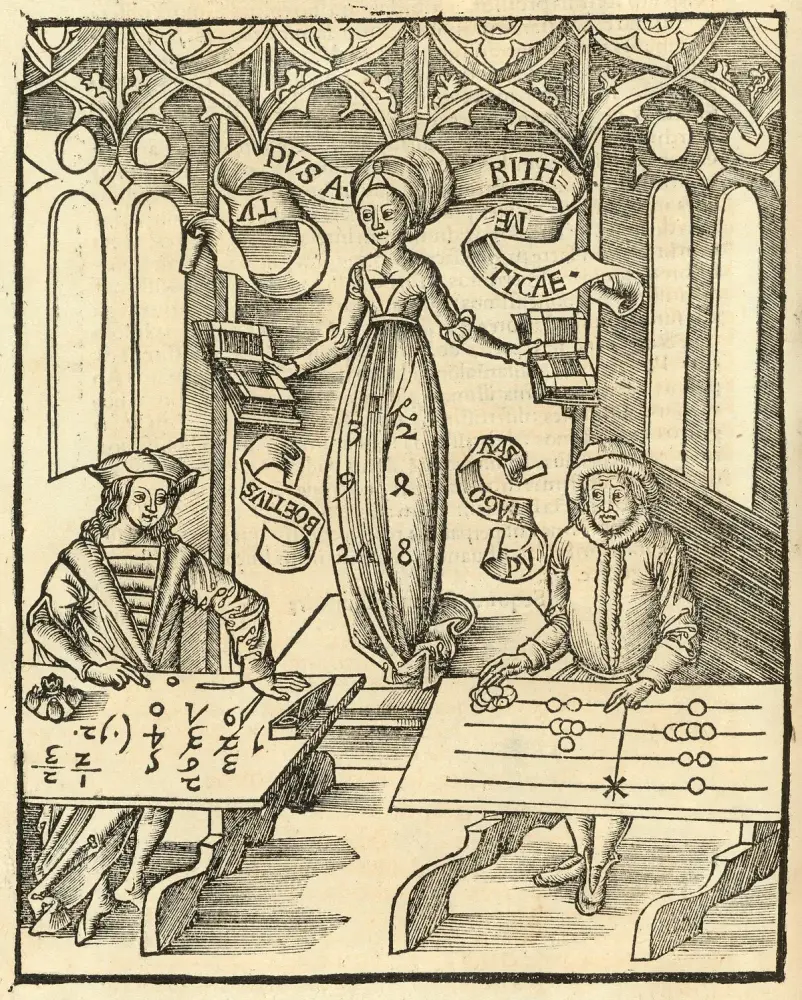Sao Kim và lá Nữ Hoàng trong Tarot: Trang sách Margarita Philosophica (1503), bộ bách khoa thư có phần số học