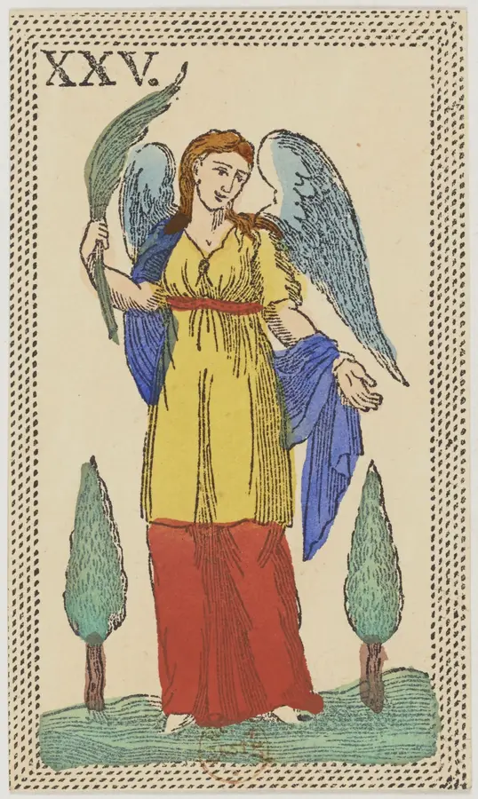 Bốn lá Bảy trong Tarot: Bảy Gậy, Bảy Cốc, Bảy Kiếm, Bảy Tiền: Lá bài Tarot trong các bộ bài cổ