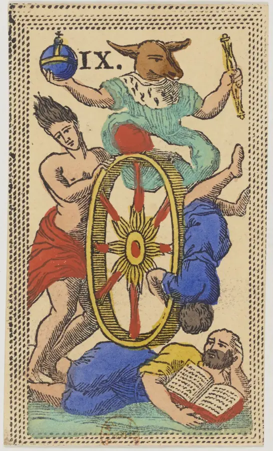 Lá Bảy Kiếm ở vị trí quá khứ, hiện tại, tương lai: Lá bài Tarot trong các bộ bài cổ