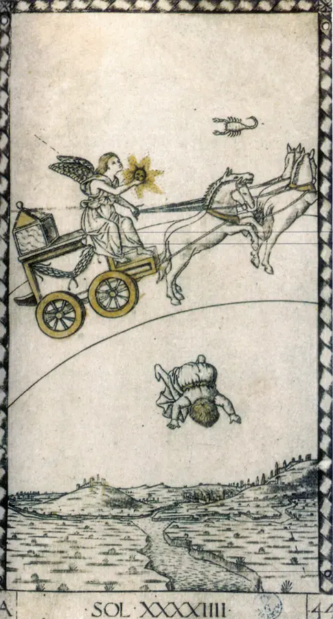 Lá Át Tiền ở vị trí quá khứ, hiện tại, tương lai: Lá bài Tarot trong các bộ bài cổ