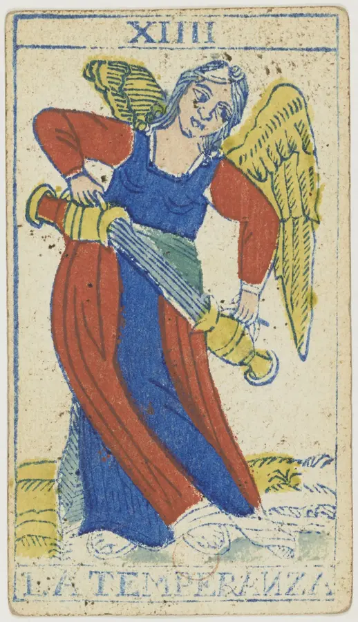 Lá Công Lý: bài học phát triển bản thân: Lá bài Tarot trong các bộ bài cổ