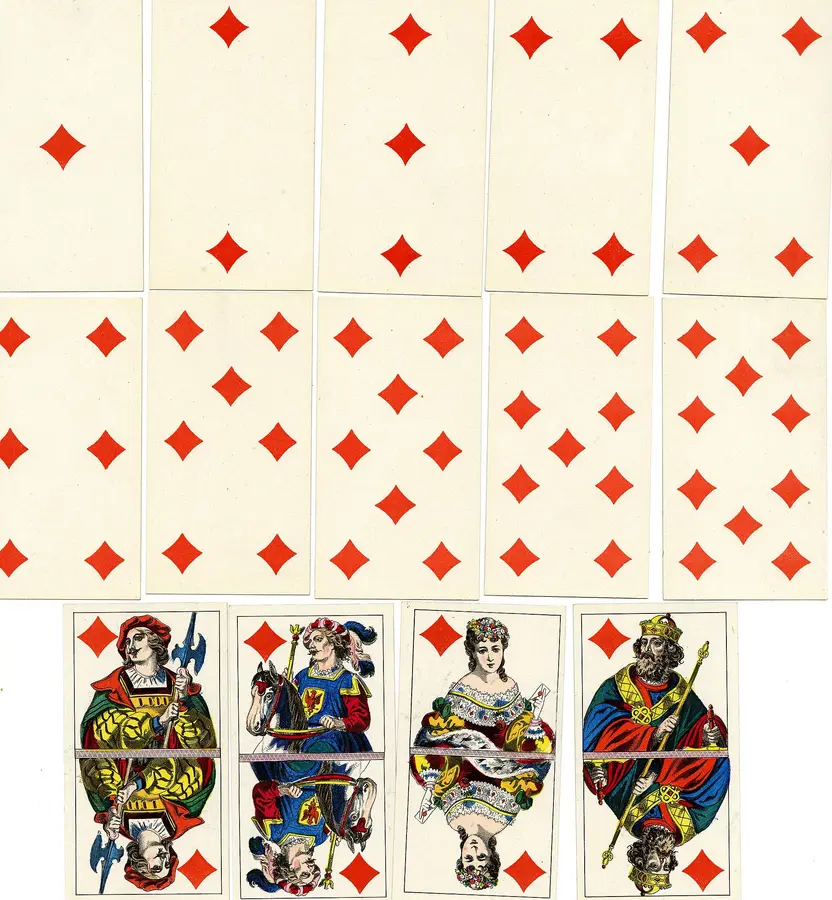 Lá Năm Cốc: bài học phát triển bản thân: Lá bài Tarot trong các bộ bài cổ