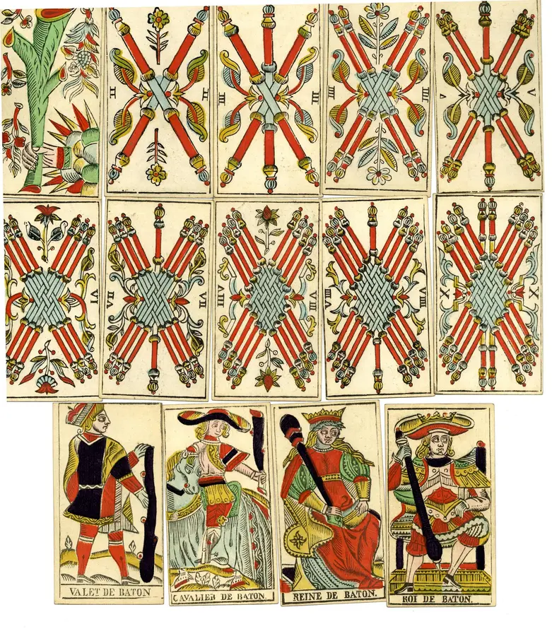 Lá Sáu Cốc: bài học phát triển bản thân: Lá bài Tarot trong các bộ bài cổ