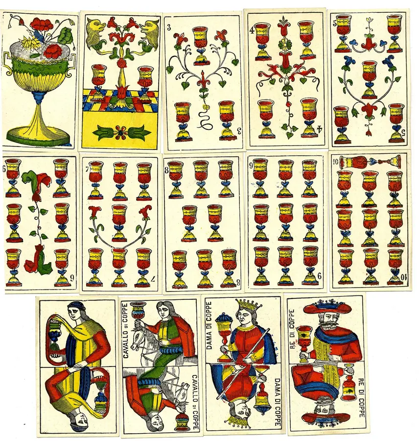 Lá Bốn Kiếm: bài học phát triển bản thân: Lá bài Tarot trong các bộ bài cổ