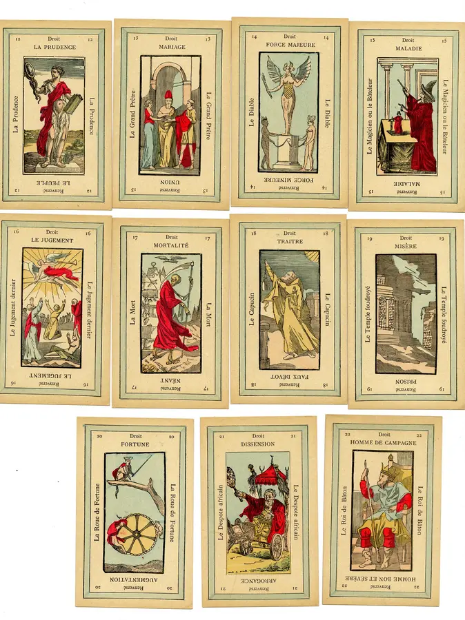 Lá Ba Tiền: bài học phát triển bản thân: Lá bài Tarot trong các bộ bài cổ