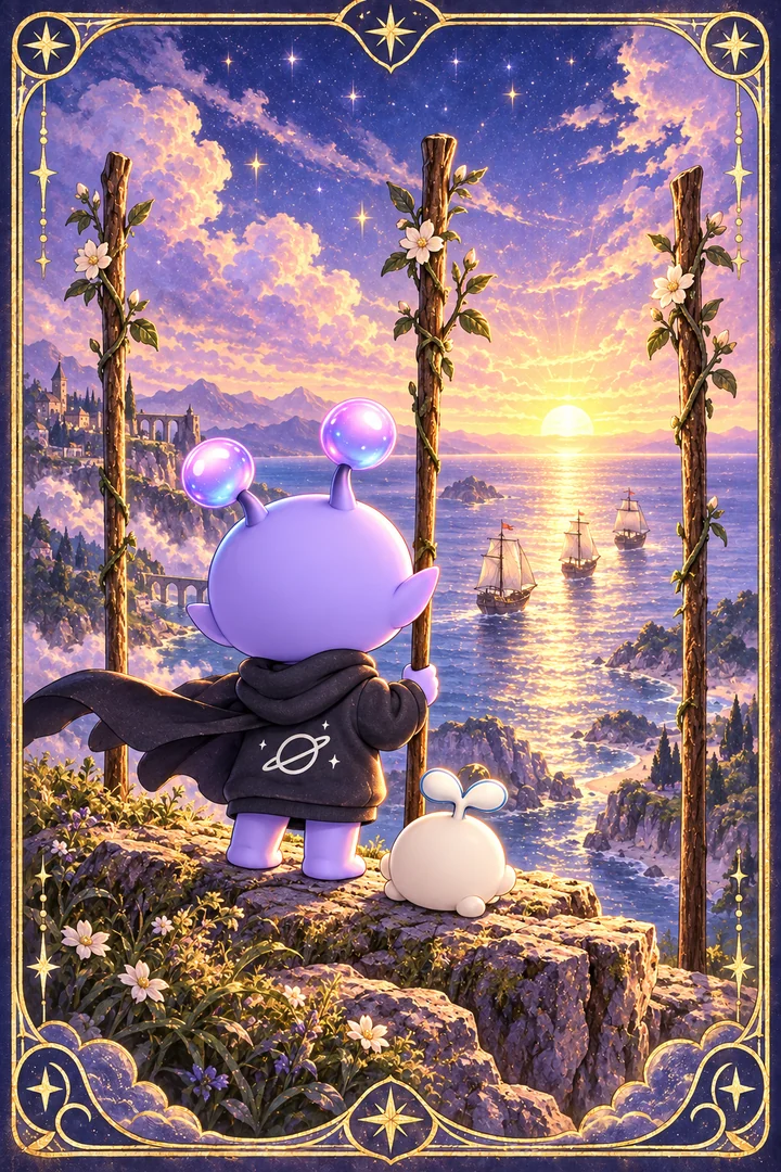 Lá Three of Wands (Ba Gậy) trong bộ bài Tarot