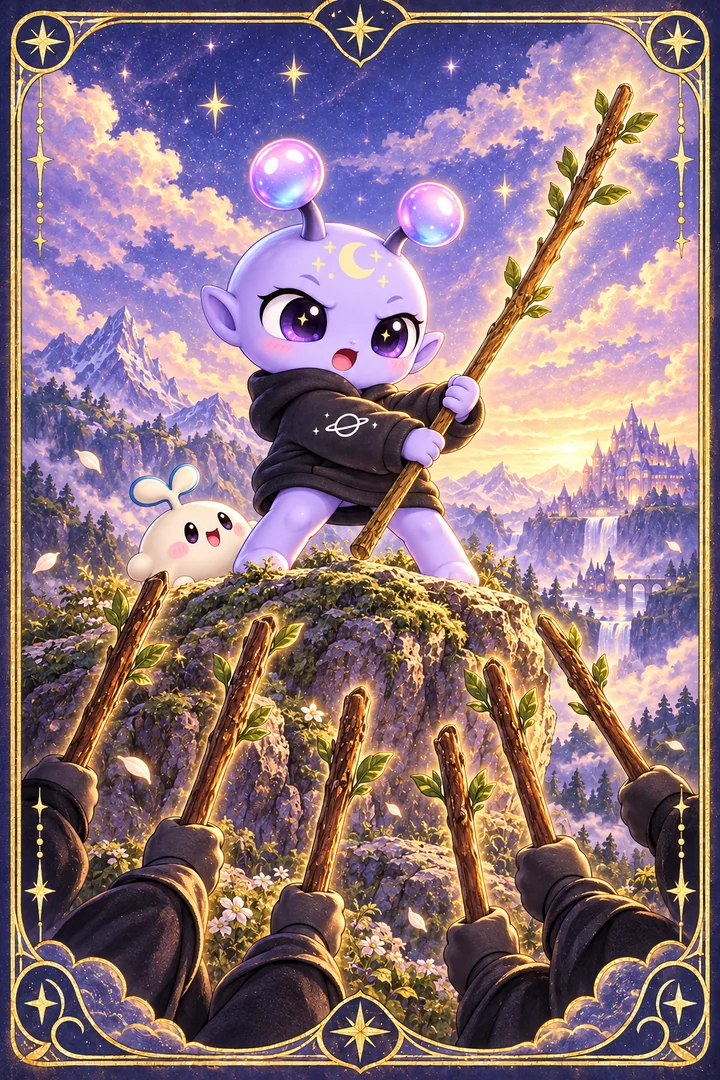 Lá Seven of Wands (Bảy Gậy) trong bộ bài Tarot