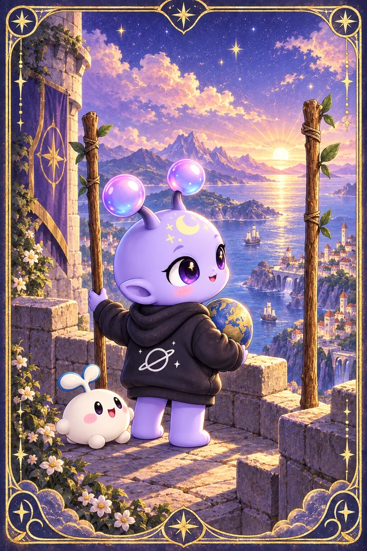 Lá Two of Wands (Hai Gậy) trong bộ bài Tarot