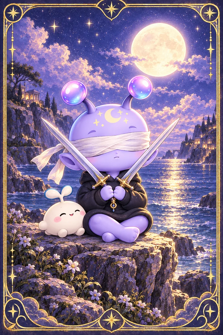 Lá Two of Swords (Hai Kiếm) trong bộ bài Tarot