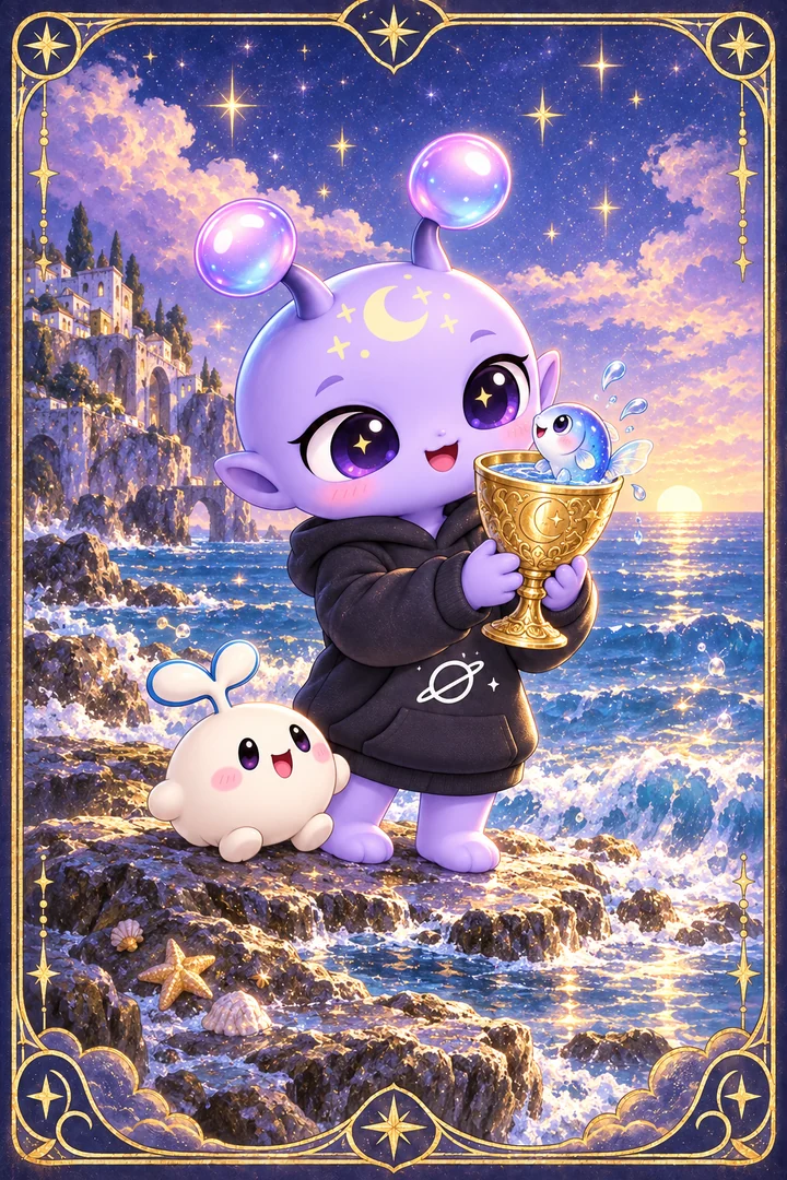Lá Page of Cups (Hầu Cận Cốc) trong bộ bài Tarot
