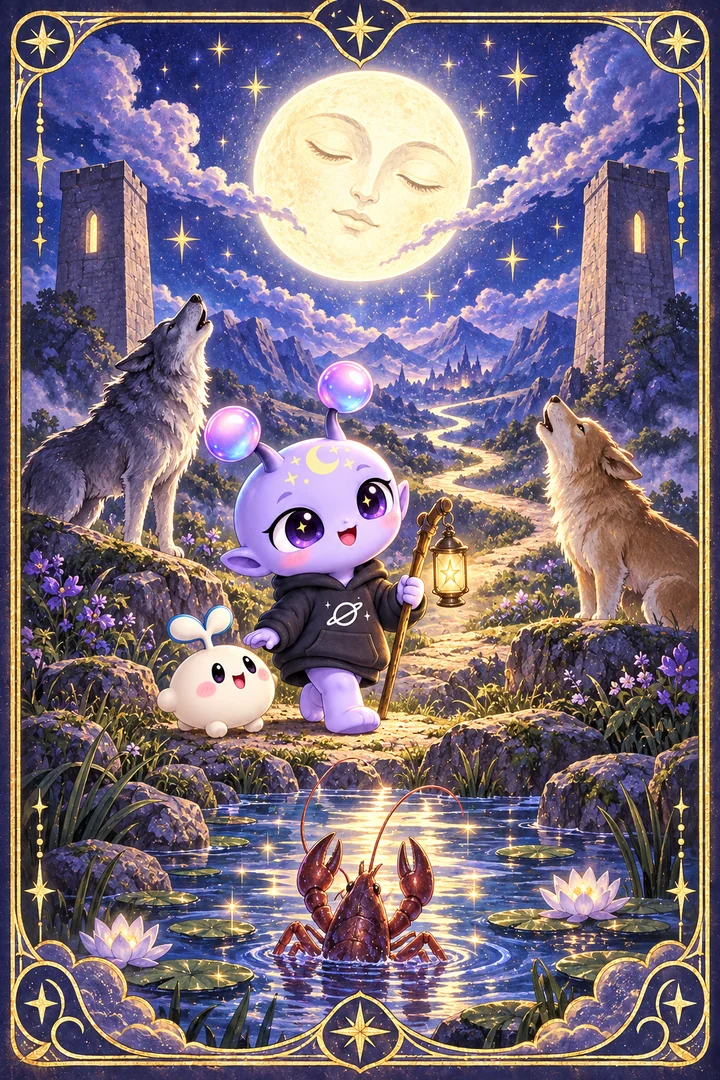 Lá The Moon (Mặt Trăng) trong bộ bài Tarot