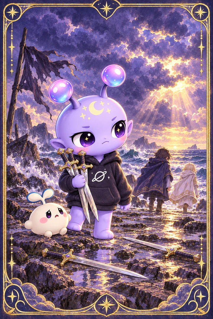 Lá Five of Swords (Năm Kiếm) trong bộ bài Tarot