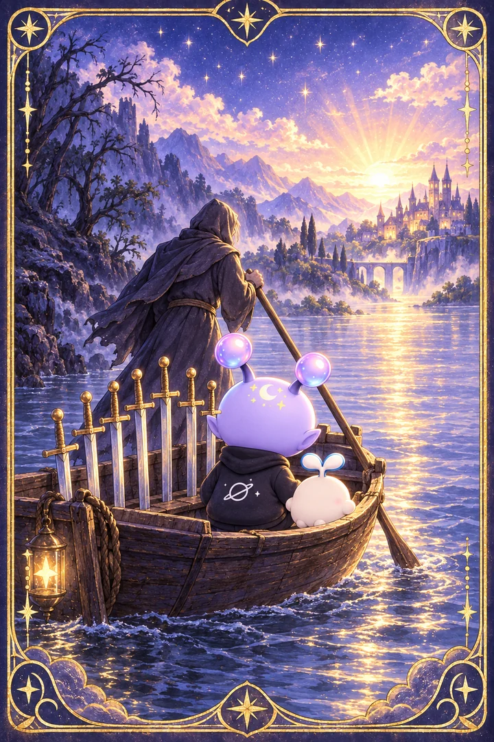 Lá Six of Swords (Sáu Kiếm) trong bộ bài Tarot