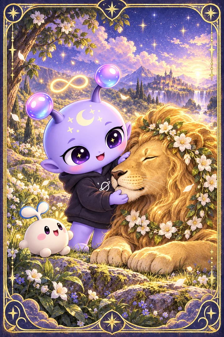 Lá Strength (Sức Mạnh) trong bộ bài Tarot